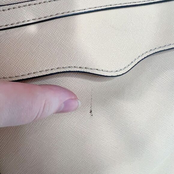 Rebecca Minkoff MAB M.A.B Tote Tan Leather Structured Shoulder Bag Work Purse - Picture 10 of 13